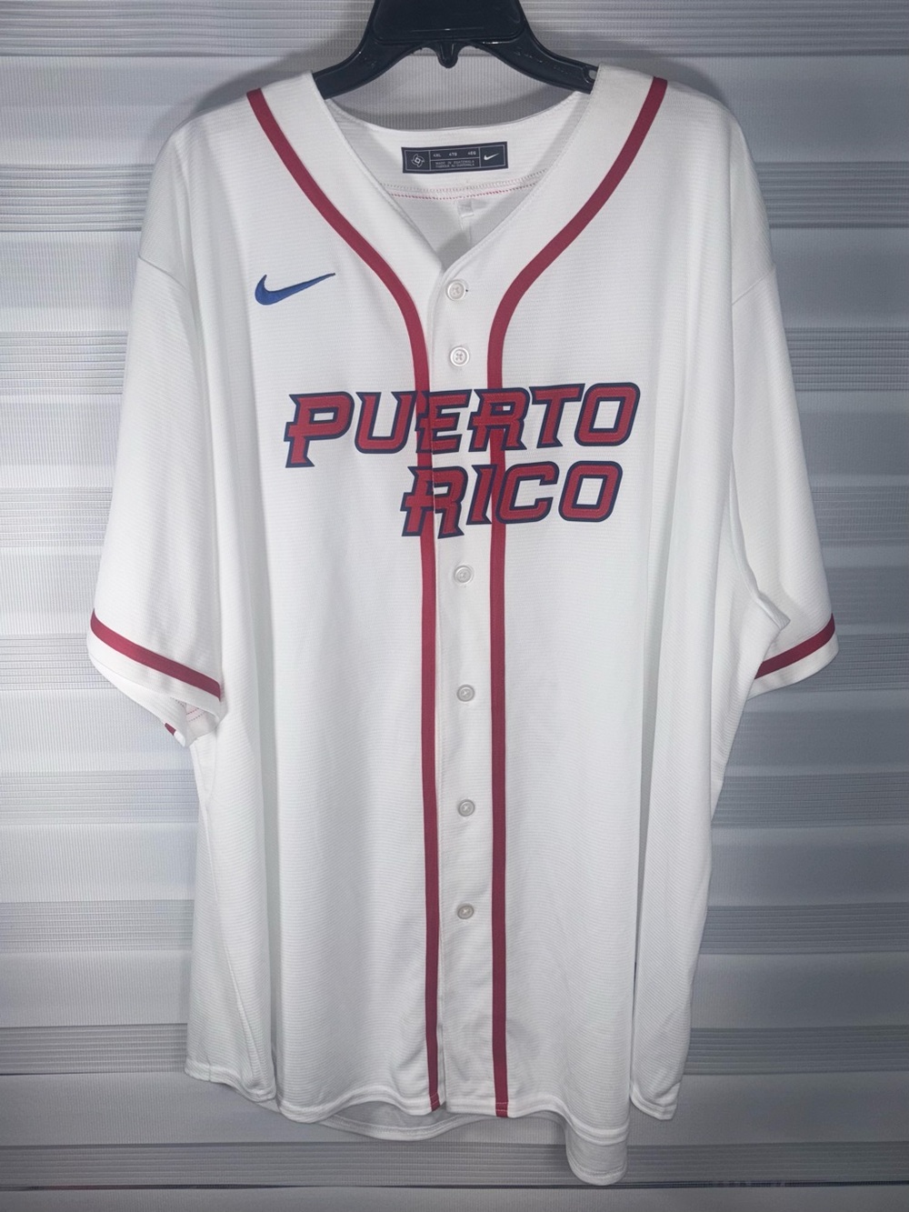 Nike White & Red Puerto Rico Baseball Jersey